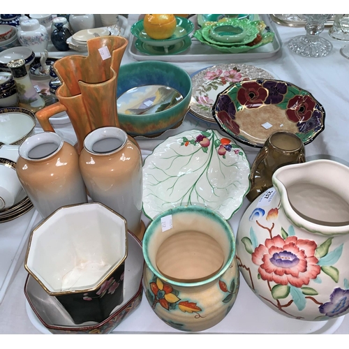 237 - A selection of Art Deco and other pottery, including vases; jugs; bowls; plates; etc.