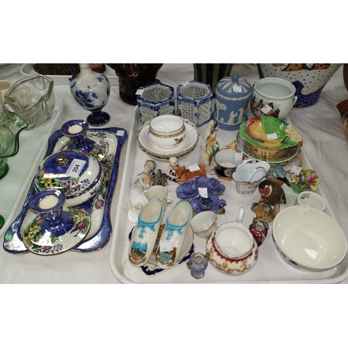 204 - A Maling lustre dressing table set; miniature and decorative china