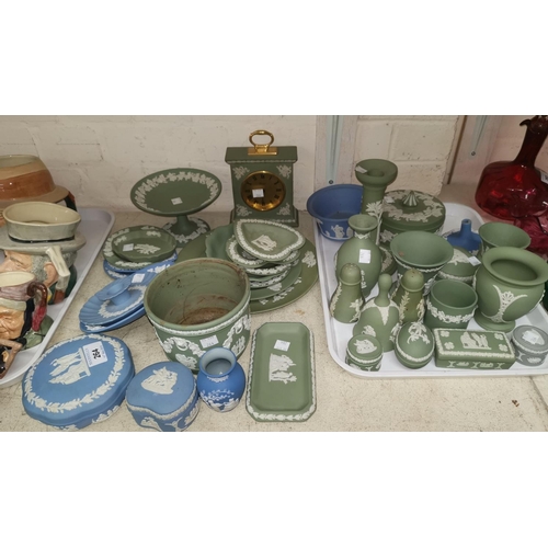 264 - A selection of Wedgwood blue and green jasperware