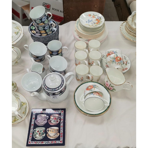 271 - A part tea set by Whittard of Chelsea, 21 pieces approx.; other part tea sets