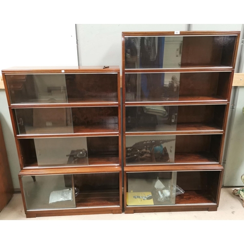 564 - A Minty 4 height sectional bookcase; a 5 height bookcase