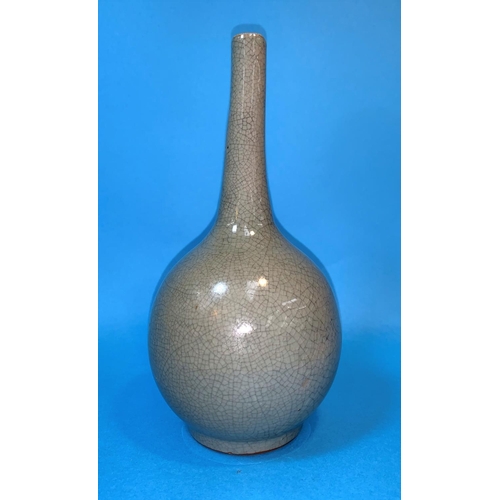 254 - A Chinese crackle glaze bottle vase in grey 10