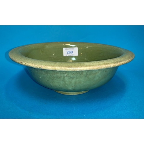 269 - An early Chinese celadon bowl, diameter 9