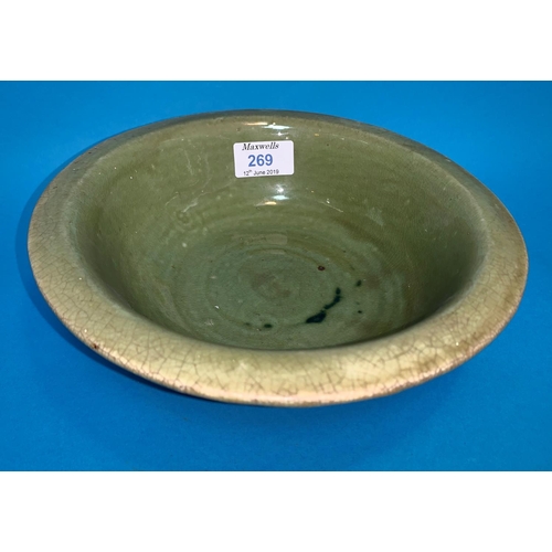 269 - An early Chinese celadon bowl, diameter 9