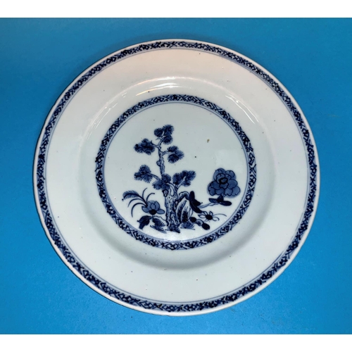 270 - A circular Chinese blue and white plate diameter 9