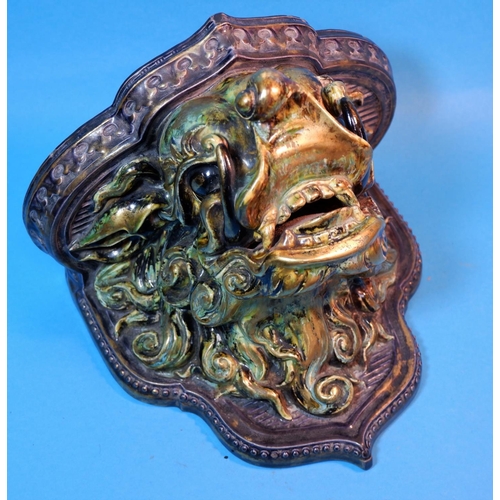165A - An unusual Royal Worcester ceramic wall sconce / bracket depicting the head of a Chinese dragon in m... 