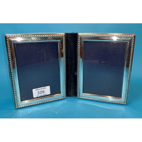 326 - A silver cased diptych photo frame