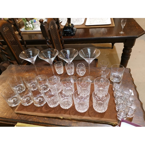 153 - A selection of Stuart and other cut drinking glasses and other glasses
