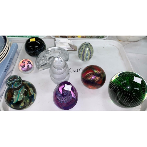 15 - A collection of modern paperweights including Caithness, Mdina etc.