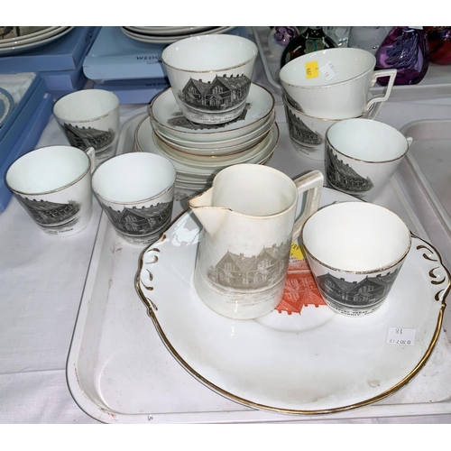 18 - 18 pieces of 19th century teaware commemorating Stockport Great Moor Church Sunday school comprising... 