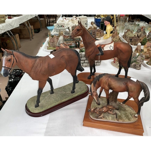 2 - A Beswick horse ''Arkle - with Pat Taaffe Up''; 2 resin horse groups