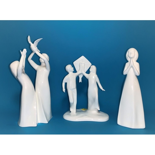 20 - Three Royal Doulton groups; 