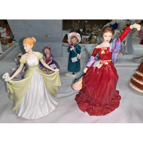 67 - 3 Royal Doulton figures - Laura HN 4860 (in original box); Fond Farewell HN 3815; Devoted Love HN 55... 