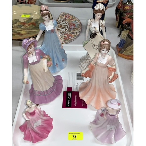 72 - 4 Coalport figures - Golden Age (Ltd Ed) Jane Bennet(Ltd ed), Elizabeth Bennet (Ltd ed) Eleanor; 2 s... 