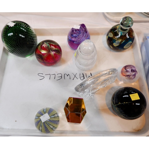15 - A collection of modern paperweights including Caithness, Mdina etc.