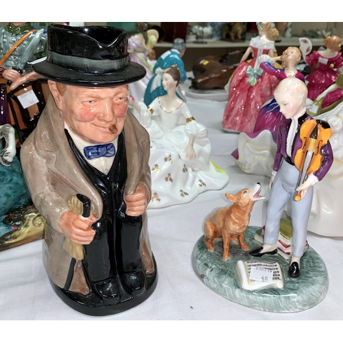 48 - Royal Doulton group The Young Master HN 2872, Toby jug Winston Churchill height 9