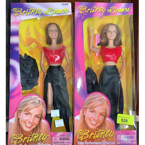 528 - Two BRITNEY SPEARS dolls by PLAY ALONG with hair variant and packaging changes to one example