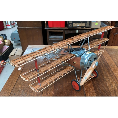 755 - An Artisania Fokker triplane model (as per the Red Baron) kit built (rudder loose)