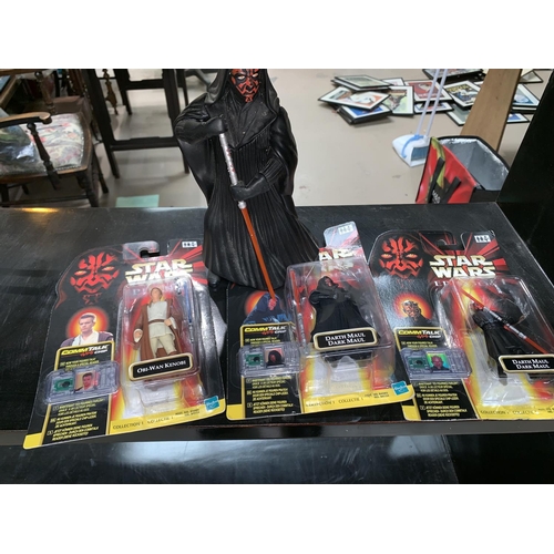 784 - A selection of Star Wars figures from Episode 1, boxed - Air Borne Trooper, Darth Maul with talk chi... 