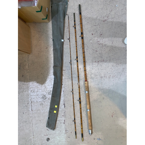 600 - Millwards 7602 built cane bottom rod 10.5 feet with original bag