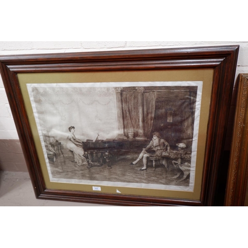 70 - Robert Macbeth: etching after Orchardson, salon scene, signed by both in pencil,18