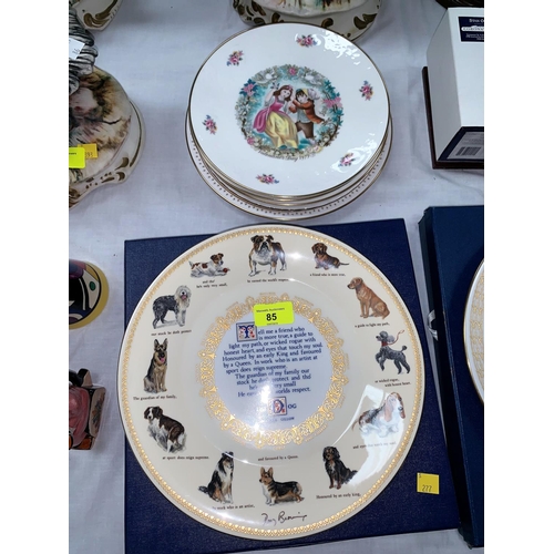 56 - An Aynsley bone china plate, The Dog, boxed; another Spode 