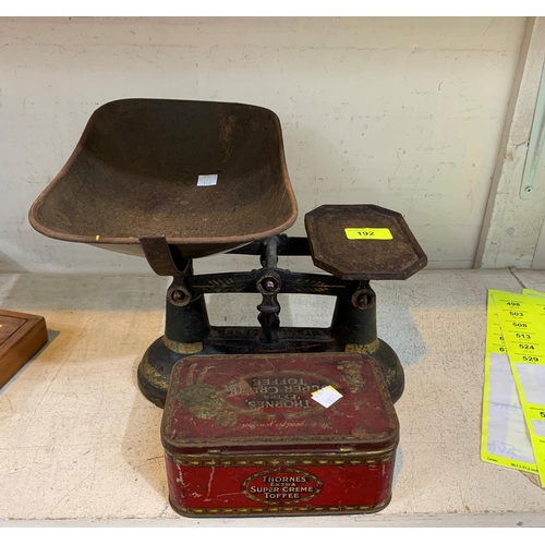 391 - A set of H. Webb vintage weighing scales with a full set of weights