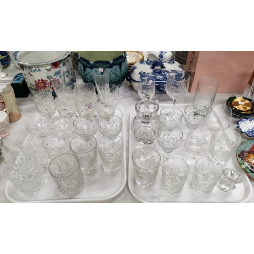 191 - A selection of various cut glass drinking glasses
