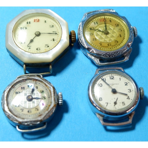 333 - Three early 20th century ladies wristwatches with 

NO BIDS ON THIS LOT SOLD WITH THE NEXT LOT