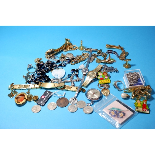 374 - A quantity of costume jewellery including ladies watches