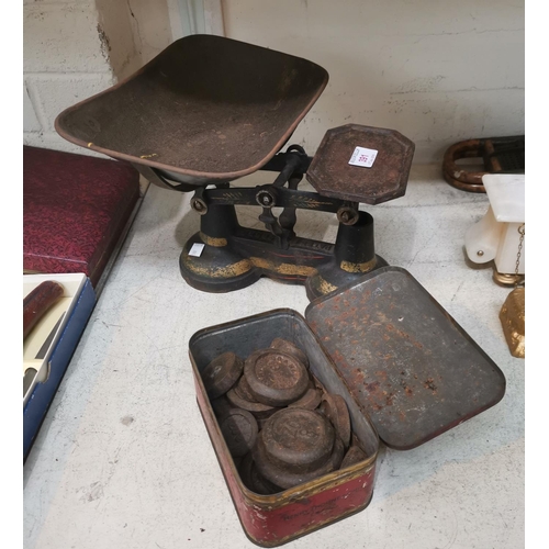 391 - A set of H. Webb vintage weighing scales with a full set of weights