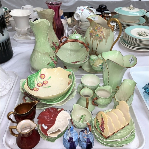 186 - Approximately 25 items of Carltonware:  green leaf patter;  Rouge Royale; etc.