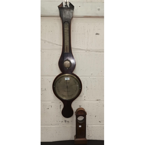 456 - An early 19th century mahogany mercury column barometer with thermometer by E Rivalton, Macclesfield... 