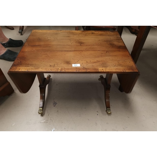 584 - A dwarf sofa/coffee table in distressed crossbanded mahogany