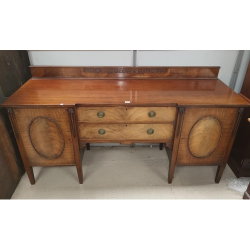 626 - An early 20th century mahogany Georgian style sideboard by Waring & Gillows, Lancaster, with 2 side ... 