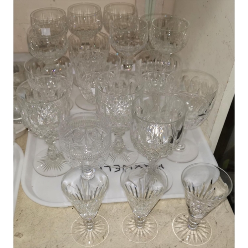 279 - A selection of cut crystal red wine glasses including a set of 6, other cocktail and drinking glasse... 