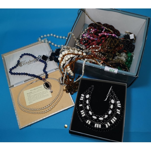 320 - A large selection of costume jewellery, mainly necklaces