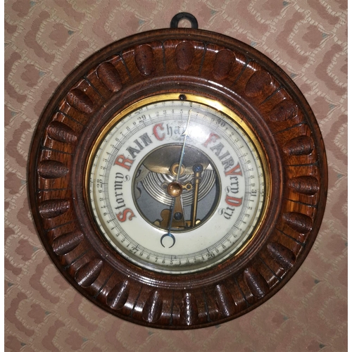 450A - A mahogany cased aneroid barometer
