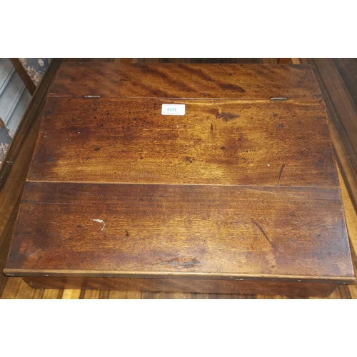 480 - A 19th century mahogany writing slope with fitted interior