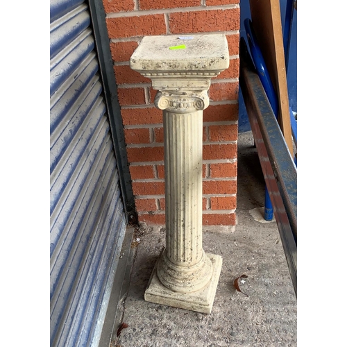 373 - A reconstituted Greek style reeded garden column