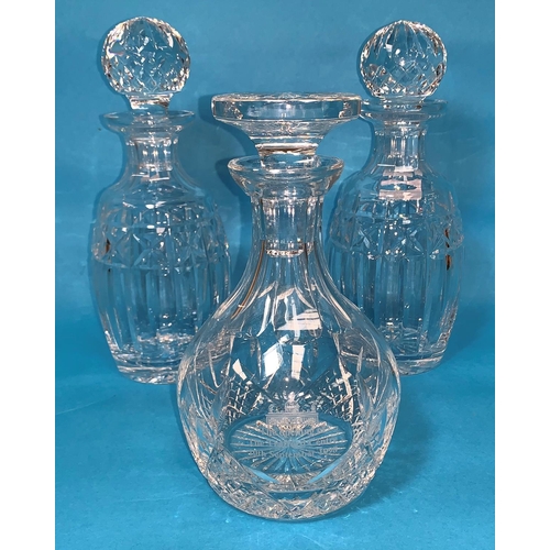 153 - A pair of Waterford Crystal decanters, height 10