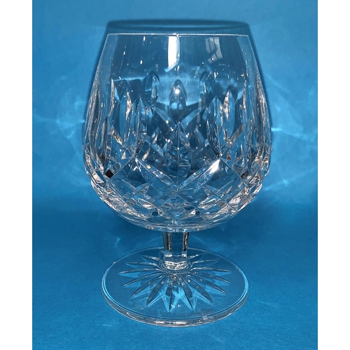 155 - A Waterford Crystal Lismore set of 6 brandy balloons and another similar pattern
