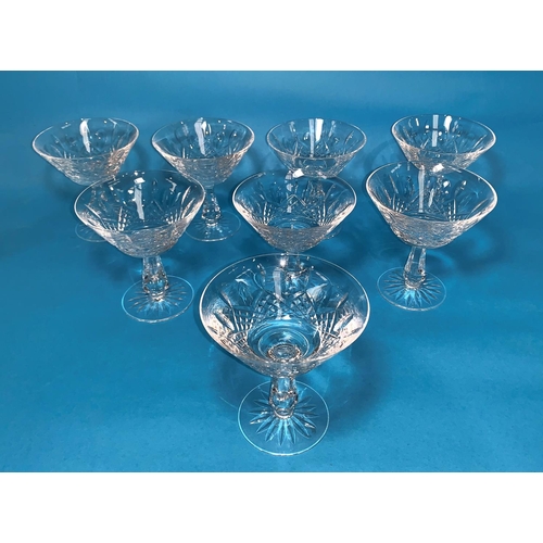 156 - A Waterford Crystal set of 8 saucer champagnes / cocktail glasses