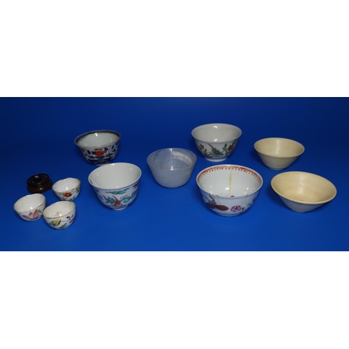 174 - A selection of Chinese and oriental small and miniature tea bowls, porcelain etc