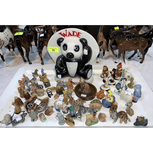50 - A Wade Collectables free standing ceramic sign & a large selection of Wade Whimsies boxed and unboxe... 