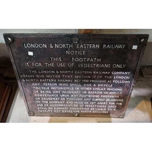 180 - A rectangular cast iron railway plaque 