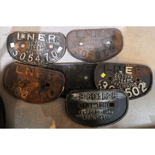 181 - 6 LNER railway truck plates