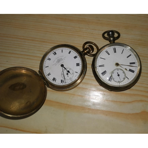 210 - A gilt cased hunter pocket watch by Thomas Russell and a silver cased pocket watch