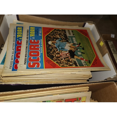 497 - A large selection of vintage boy's comics including HOTSPUR, ROVER & ADVENTURE etc