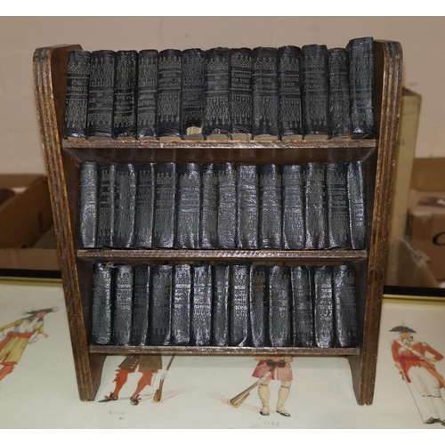 498 - A miniature set of Shakespeare's plays 40 vols in stained wood case